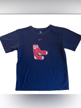 Nike Red Sox S 8/10 Navy Blue T-shirt Shirt Sleeve EUC